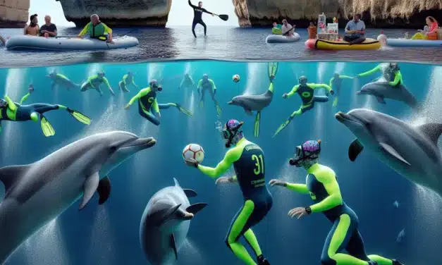 The Underwater Football Fiasco of Gozo: A Playful Match with Dolphins under the Sea