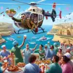 The New Helicopter Service Between Gozo and Mater Dei Begins with a Serenata