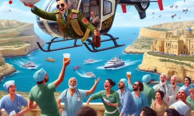 The New Helicopter Service Between Gozo and Mater Dei Begins with a Serenata